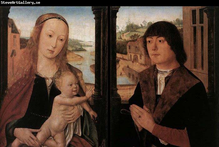 unknow artist Diptych with a Man at Prayer before the Virgin and Child